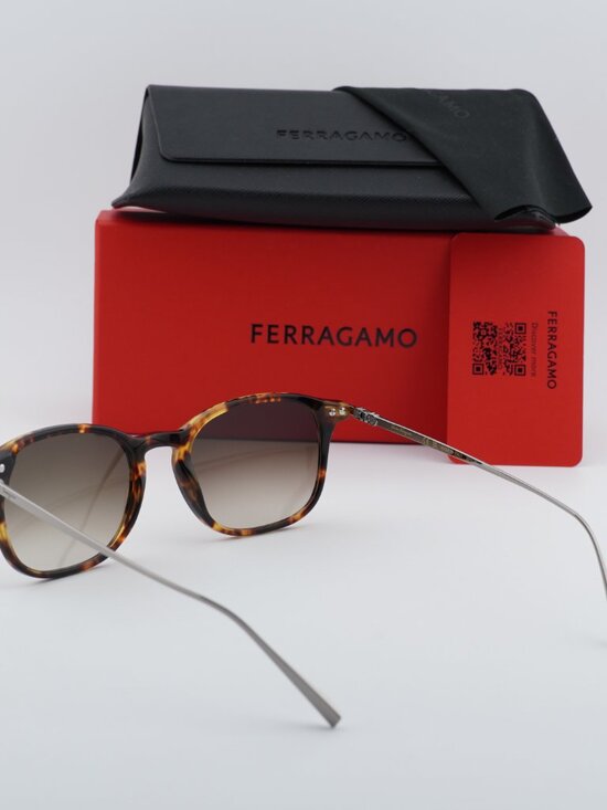 Salvatore Ferragamo SF2846SCP 219 Square Sunglasses - Dark Tortoise/Grey main image 6